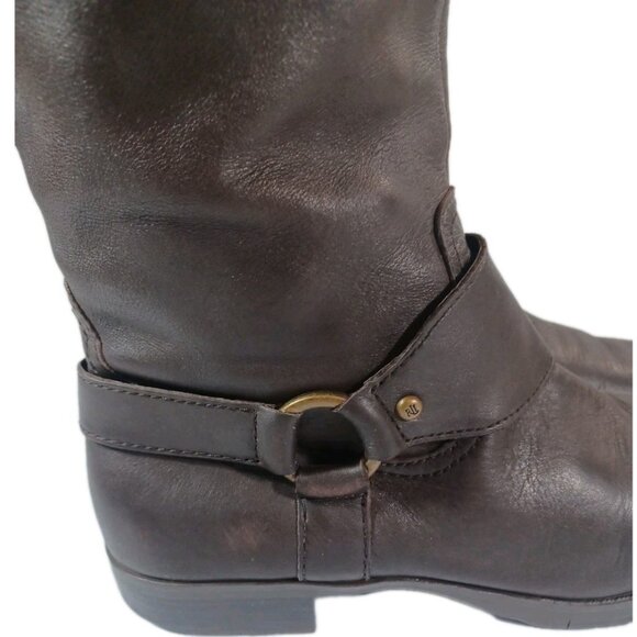 Ralph Lauren Womens 8.5 Sulita Brown Leather Equestrian Harness Riding Boots - Picture 5 of 9